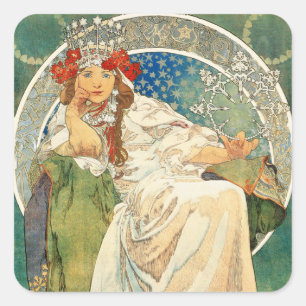 Alphonse Mucha Princess Hyacinth Stickers