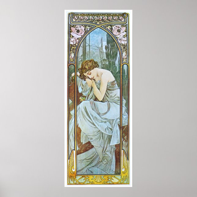 Alphonse Mucha. Repos De La Nuit/Nocturnal Slumber Poster (Front)