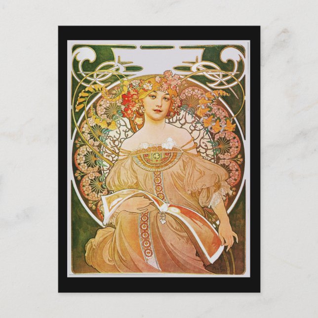 Alphonse Mucha Reverie Daydream Postcard (Front)