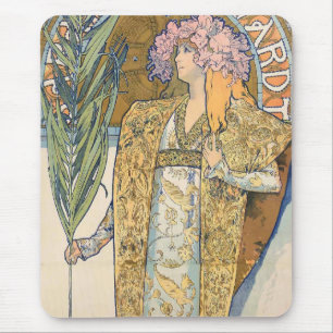 Alphonse Mucha - Sarah Bernhard Painting Mouse Mat