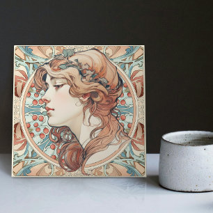 Alphonse Mucha Sarah Bernhardt Art Nouveau Ceramic Tile