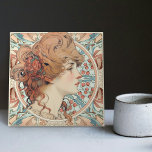 Alphonse Mucha Sarah Bernhardt Art Nouveau Ceramic Tile<br><div class="desc">This exquisite ceramic tile features a watercolor artwork inspired by the renowned artist Alphonse Mucha's iconic Sarah Bernhardt Epoche. Sarah Bernhardt, a legendary actress of the late 19th century, was not only a muse to Mucha but also a close friend. Mucha created numerous pieces of art featuring Bernhardt, including posters,...</div>