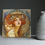 Alphonse Mucha Sarah Bernhardt Art Nouveau Ceramic Tile<br><div class="desc">Welcome to CreaTile! Here you will find handmade tile designs that I have personally crafted and vintage ceramic and porcelain clay tiles, whether stained or natural. I love to design tile and ceramic products, hoping to give you a way to transform your home into something you enjoy visiting again and...</div>