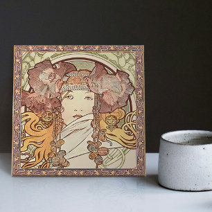 Alphonse Mucha Sarah Bernhardt Art Nouveau Vintage Tile