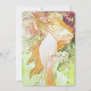 Alphonse Mucha Spring Floral Vintage Art Nouveau