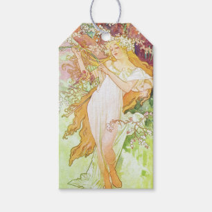 Alphonse Mucha Spring Floral Vintage Art Nouveau Gift Tags