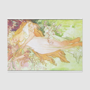 Alphonse Mucha Spring Floral Vintage Art Nouveau Tissue Paper