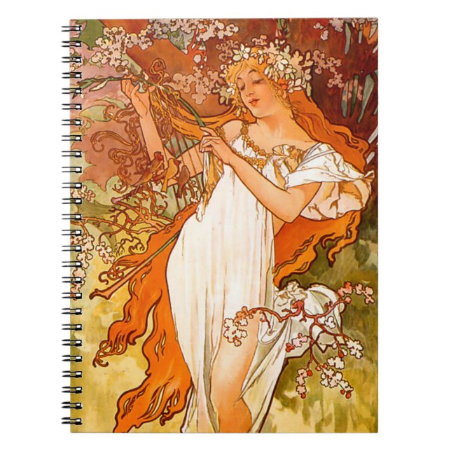 Alphonse Mucha Spring Notebook (Front)