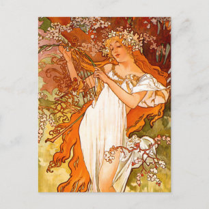 Alphonse Mucha Spring Postcard