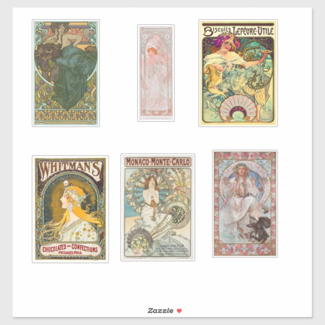 Alphonse Mucha Sticker Assortment 2 (Sheet)