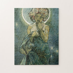 Alphonse Mucha Stunning Art Nouveau Woman #18 Jigsaw Puzzle