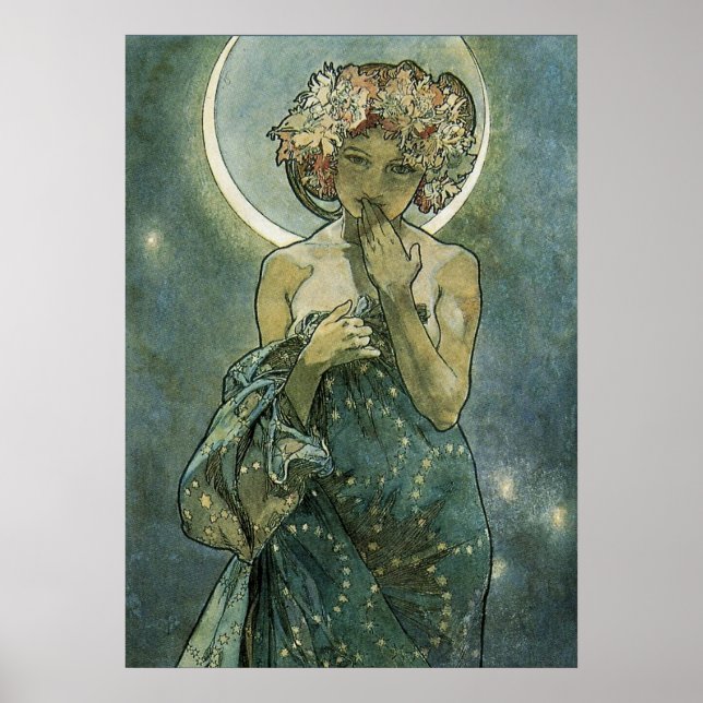 Alphonse Mucha Stunning Art Nouveau Woman #18 Poster (Front)