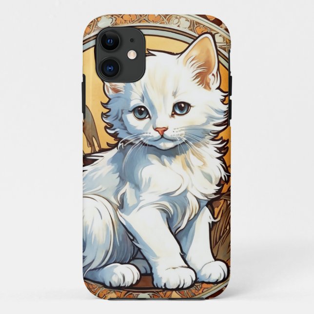 Alphonse Mucha Style Cat Case-Mate iPhone Case (Back)