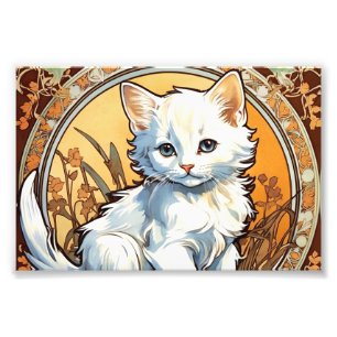 Alphonse Mucha Style Cat Photo Print