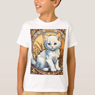Alphonse Mucha Style Cat T-Shirt