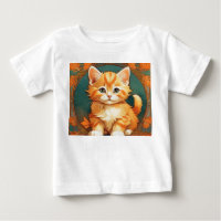 Alphonse Mucha Style Orange Cat