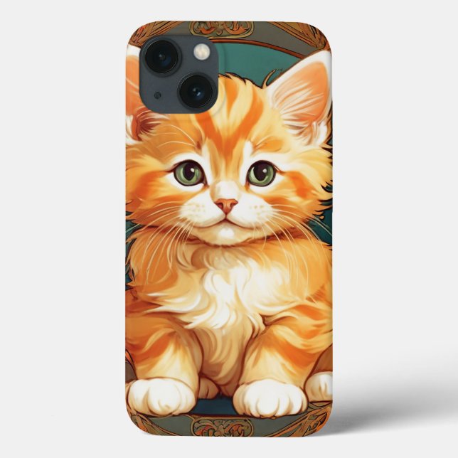 Alphonse Mucha Style Orange Cat Case-Mate iPhone Case (Back)