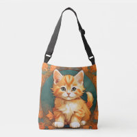 Alphonse Mucha Style Orange Cat