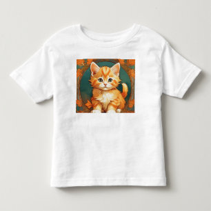 Alphonse Mucha Style Orange Cat Toddler T-Shirt