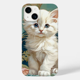Alphonse Mucha Style White Cat Case-Mate iPhone 14 Case