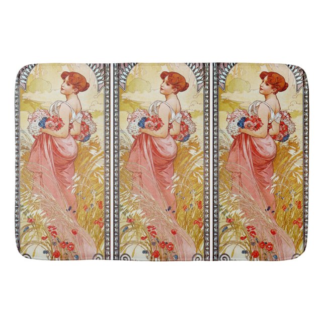Alphonse Mucha Summer Bath Mat (Front)