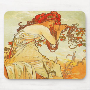 Alphonse Mucha Summer Mouse Pad