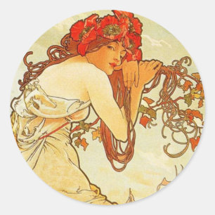 Alphonse Mucha Summer Stickers