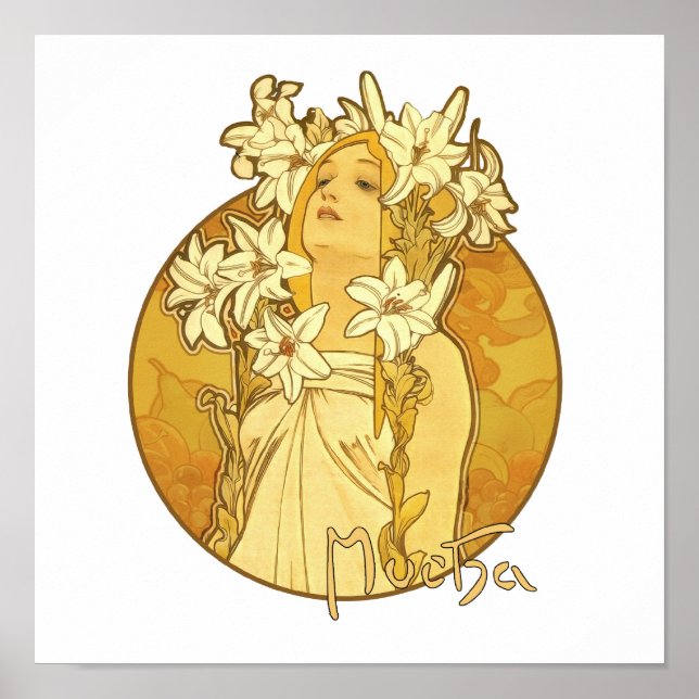 Alphonse Mucha - The Flowers Poster (Front)