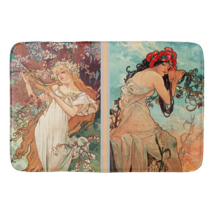 Alphonse Mucha, The Four Seasons (1896)  Bath Mat