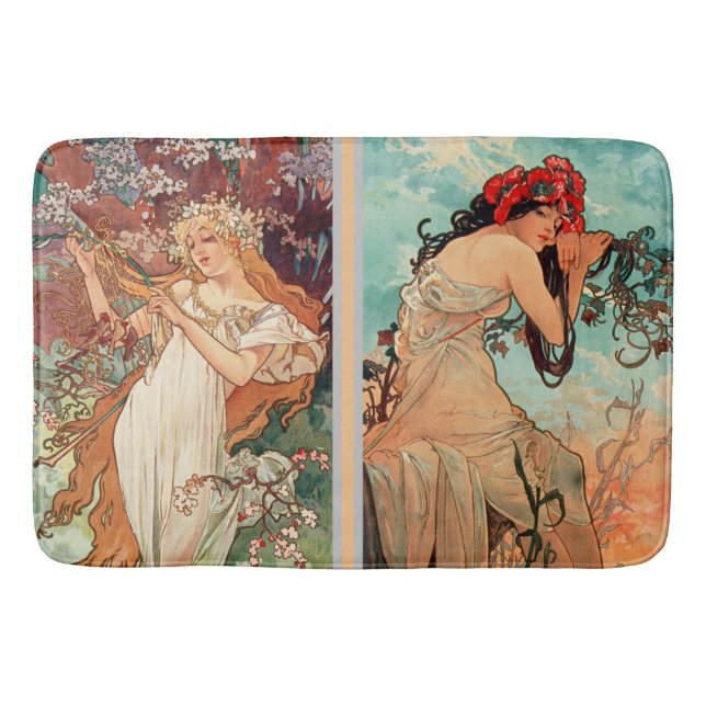 Alphonse Mucha, The Four Seasons (1896)  Bath Mat (Front)