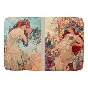 Alphonse Mucha, The Four Seasons (1896)  Bath Mat