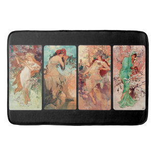 Alphonse Mucha, The Four Seasons (1896)  Bath Mat
