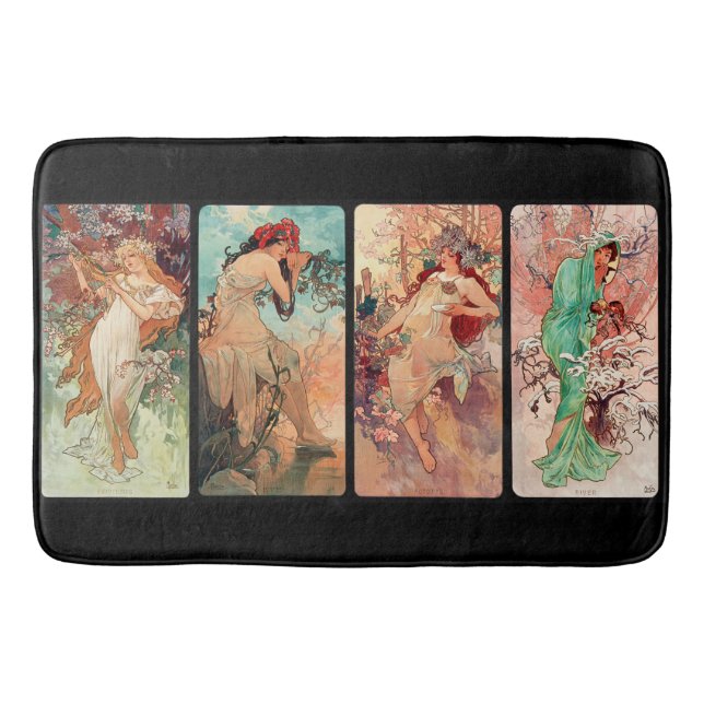 Alphonse Mucha, The Four Seasons (1896)  Bath Mat (Front)