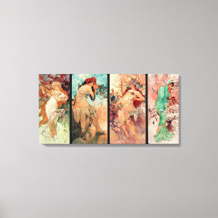 Alphonse Mucha, The Four Seasons (1896)  Canvas Print