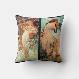Alphonse Mucha, The Four Seasons (1896) Cushion