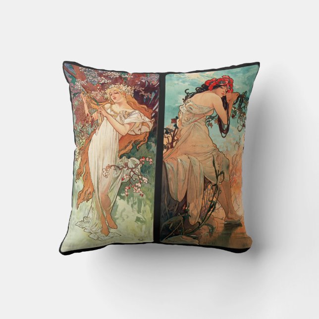 Alphonse Mucha, The Four Seasons (1896)  Cushion (Back)