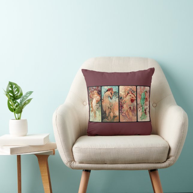Alphonse Mucha, The Four Seasons (1896)  Cushion (Chair)
