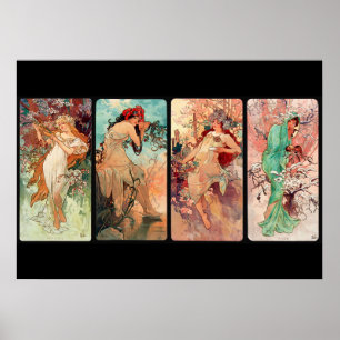 Alphonse Mucha, The Four Seasons (1896)  Poster