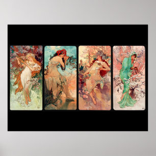 Alphonse Mucha, The Four Seasons (1896)  Poster