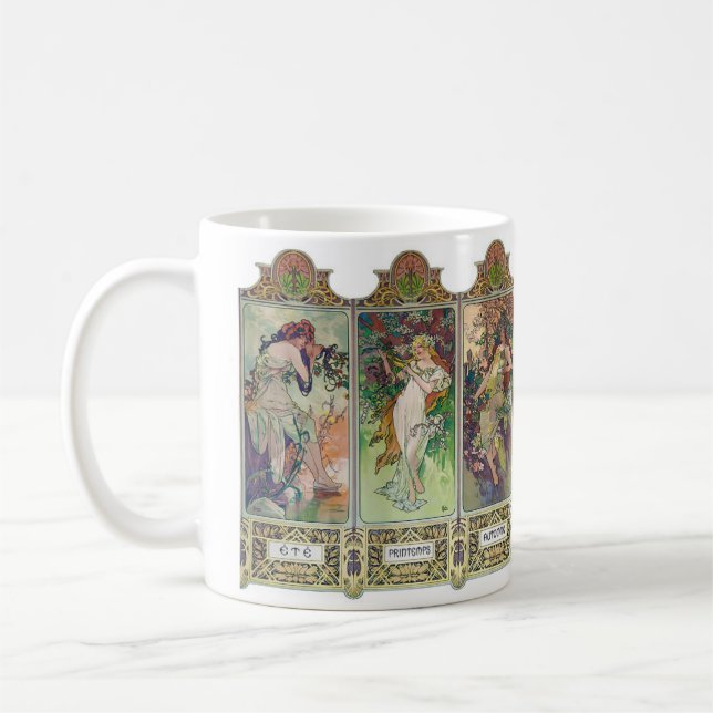 Alphonse Mucha , The four seasons Coffee Mug (Left)