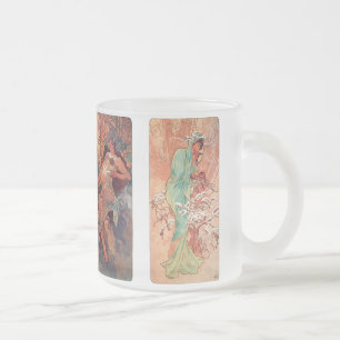Alphonse Mucha , The four seasons Frosted Glass Coffee Mug