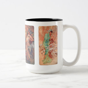 Alphonse Mucha , The four seasons Two-Tone Coffee Mug