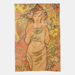 Alphonse Mucha The Rose Kitchen Towel