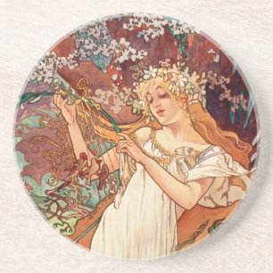 Alphonse Mucha, The Seasons (1896) Spring Coaster