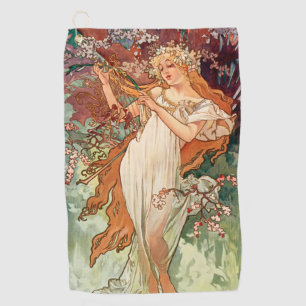 Alphonse Mucha, The Seasons (1896) Spring Golf Towel