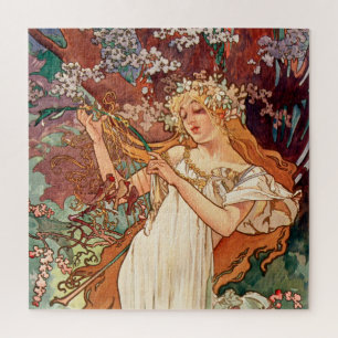 Alphonse Mucha, The Seasons (1896) Spring Jigsaw Puzzle