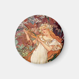 Alphonse Mucha, The Seasons (1896) Spring Magnet