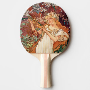 Alphonse Mucha, The Seasons (1896) Spring Ping Pong Paddle