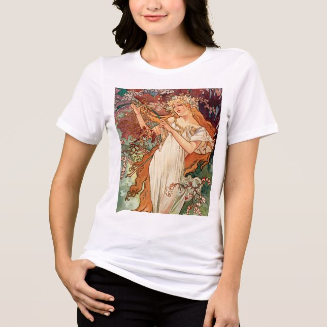 Alphonse Mucha, The Seasons (1896) Spring Tri-Blend Shirt (Front)