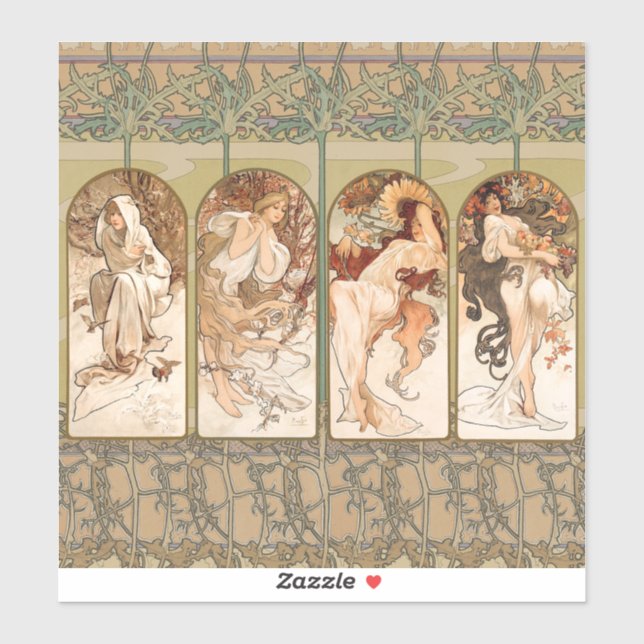 Alphonse Mucha The Seasons 1897 Art Nouveau (Sheet)